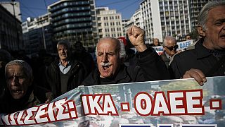 Manifestación en Atenas contra la reforma de las pensiones
