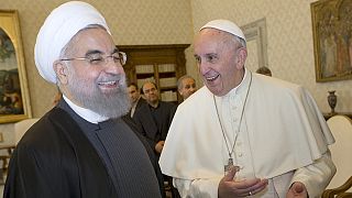 Pope receives Iran's President at Vatican with warm welcome and private meeting