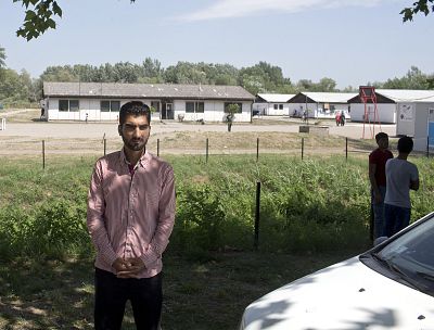 Zubair Nazeri at the Krnjaca refugee and migrant camp on the outskirts of Belgrade, Serbia, in June 2017.