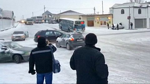 Winter auf Aserbaidschans Straßen