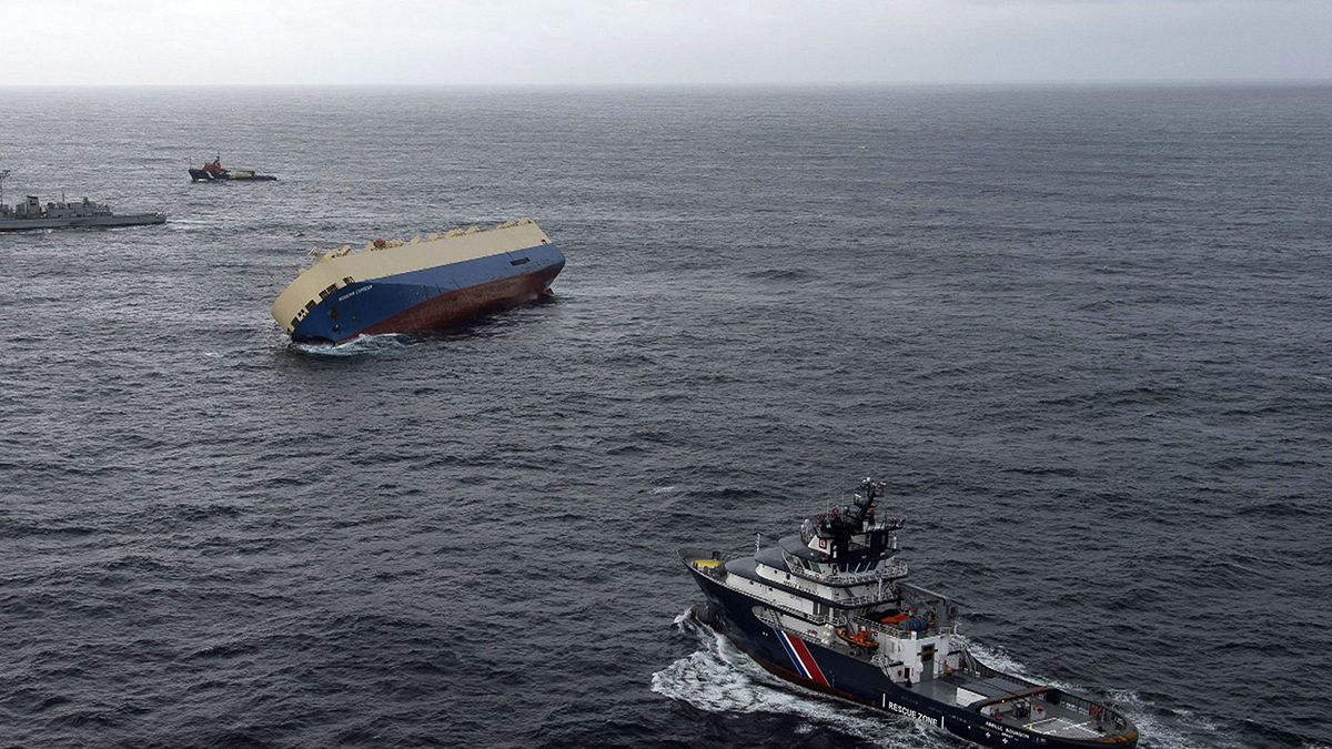Stricken timber freighter drifts towards French coast