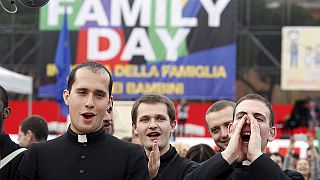 Rome rally defends traditional family as Italy debates same-sex unions