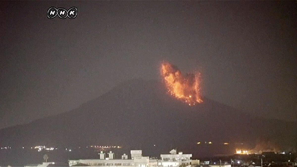 Japanese volcano erupts on nuclear power station island