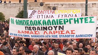 Greek farmers camp outside parliament to protest tax reforms