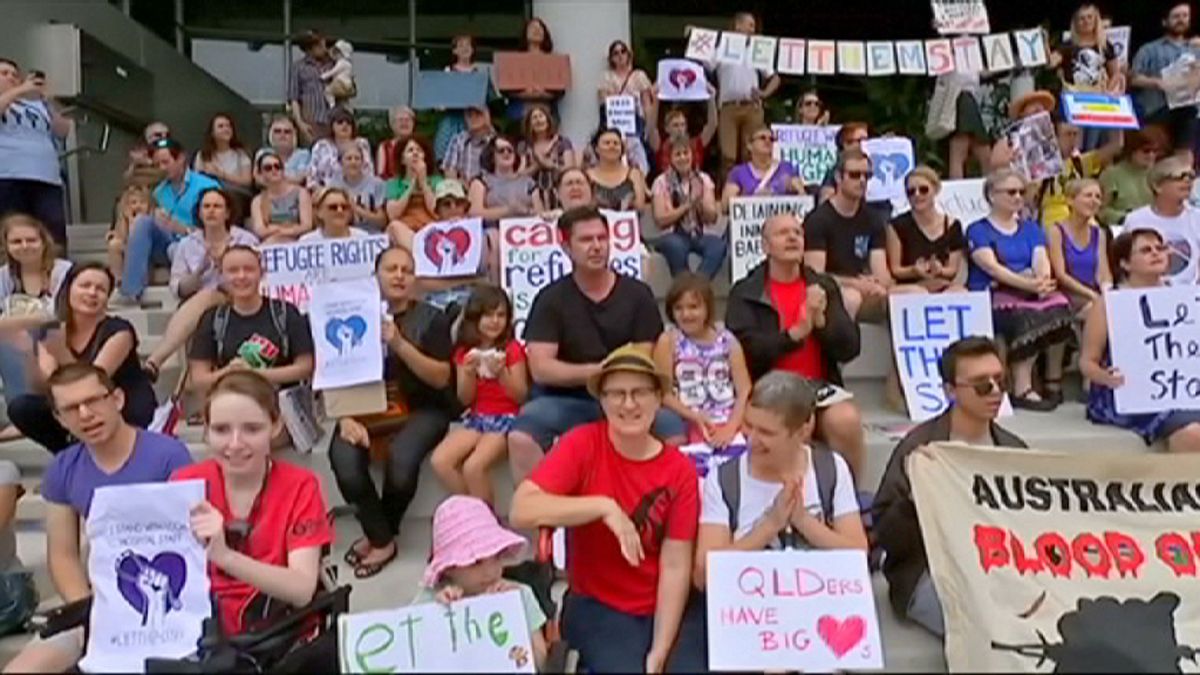 Threat of deportation of baby girl to offshore migrant centre sparks Brisbane protest