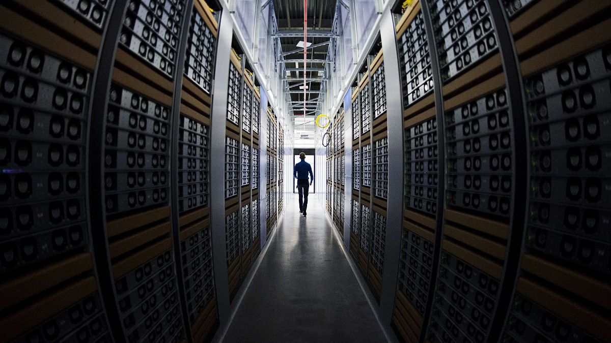 Image: A server room at a Facebook data center