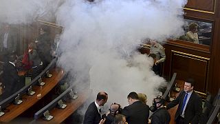 Kosovo opposition set off tear gas in parliament, again