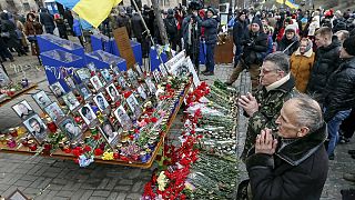 Ukrayna'da 'Meydan' olaylarının yıldönümü anıldı