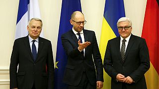 Reforms in spotlight as French and German ministers meet Ukraine's Poroshenko
