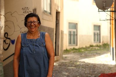 Gabriela Mendes, 60, who lives in Alfama, Lisbon\'s oldest neighborhood, says she\'s used to the hot weather and doesn\'t need air conditioning.