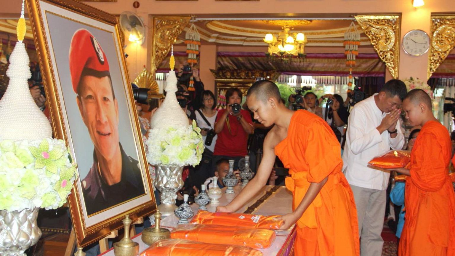 Image: Members of Wild Boar soccer team rescued from Tham Luang cave leave 