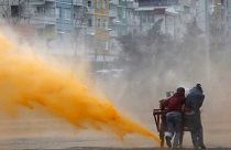 درگیری پلیس ترکیه با معترضان در دیاربکر