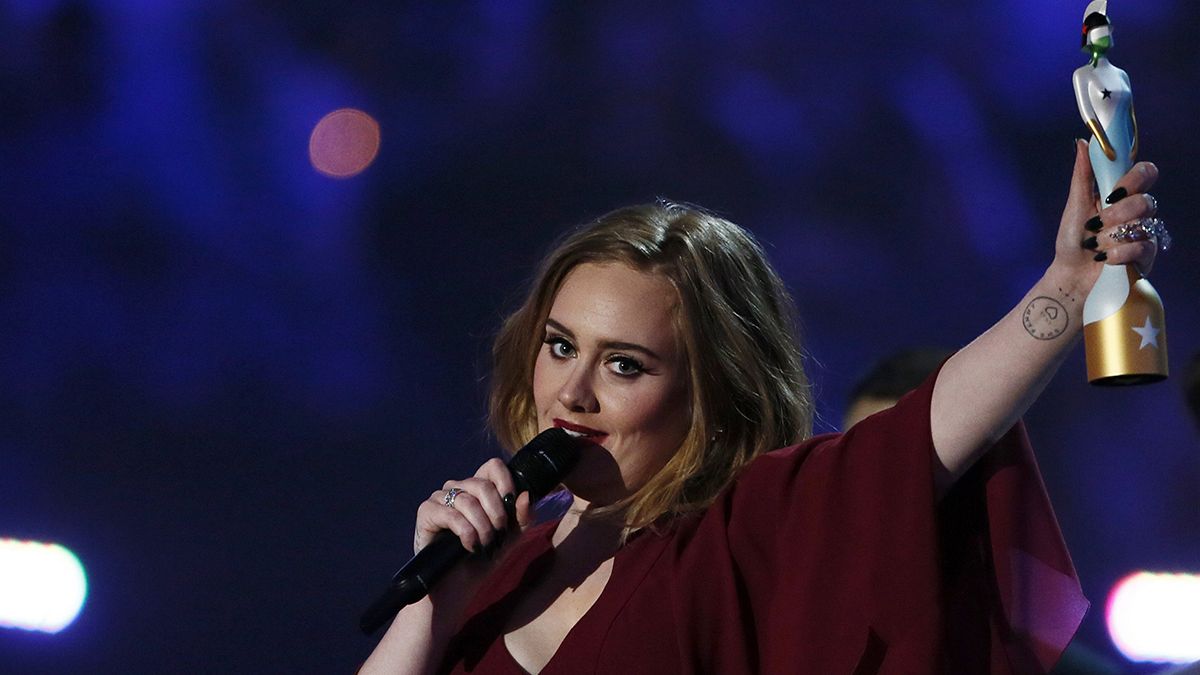 British singer Adele steals the show at BRIT Awards