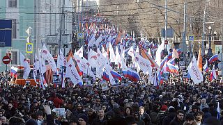 Moscow marchers 'forbidden' from passing site of Nemtsov's murder