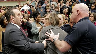 Watch: Photographer thrown to the floor at Donald Trump rally