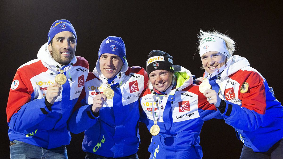 El relevo mixto francés se corona campeón del mundo de biathlon en Oslo