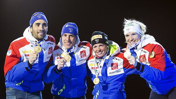 Biathlon: Silber für Deutschland, Gold für Frankreich Biathlon: Silber für Deutschland, Gold für Frankreich
