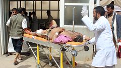 Image: A man is transported to a hospital