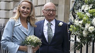 Newlyweds Murdoch and Hall hold star-studded blessing service in London