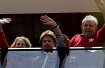 Brazilian president in show of support for her predecessor