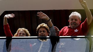 Brazilian president in show of support for her predecessor