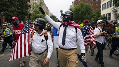 Image: White supremacists march on anniversary of Unite the Right rally in 