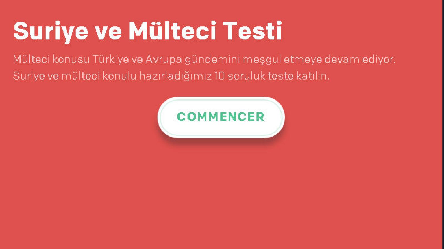 Suriye ve Mülteci Testi