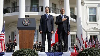 Obama recebe PM canadiano Justin Trudeau em visita oficial