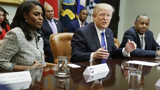 Trump and Manigault Newman in the Roosevelt Room of the White House