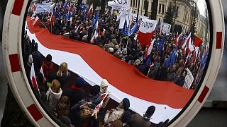 Large anti-government protests in Poland over 'rule of law'