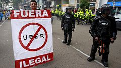 Kolumbien: Taxifahrer in Bogota protestieren gegen Uber-Fahrdienst