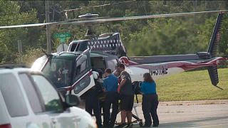 Image: Medical helicopter on scene at Luther High School