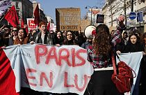 Police and students face off in France