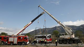 Identification ' taking time' of victims in fatal bus crash in Spain