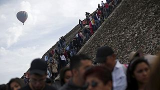 Thousands flock to Mexico's Pyramid of the Sun to mark spring equinox