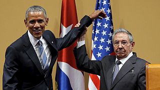 President Obama and Castro call for an end to Cuba embargo