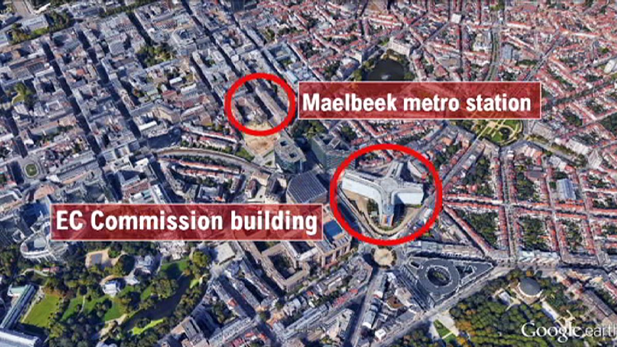Eine Karte der Terroranschläge in Brüssel