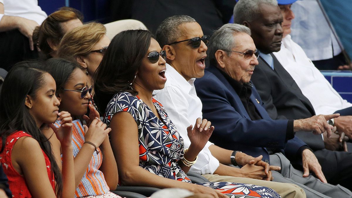 Polit-Baseball mit Castro und Obama