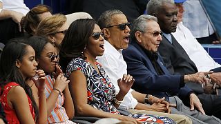 Polit-Baseball mit Castro und Obama