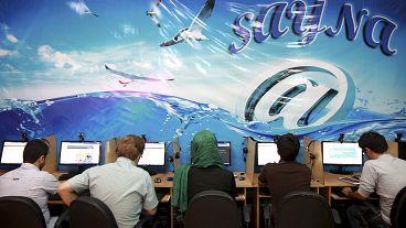 Iranians surf the Internet at a cafe in Tehran, Iran Iranians surf the Internet at a cafe in Tehran, Iran