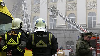 Incendio en un edificio del ministerio de Defensa ruso en Moscú