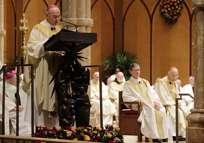 Archbishop Carlo Maria Vigano speaks during the Installation Mass of Archbishop Blase Cupich at Holy Name Cathedral in Chicago.