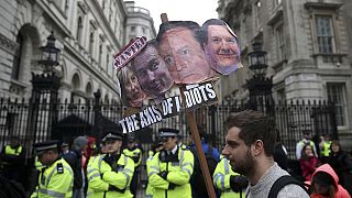 Manifestantes pedem a demissão de David Cameron