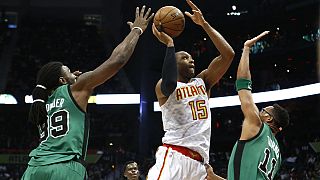 Hawks down Celtics on home soil