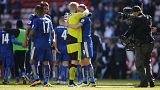 Vardy scores twice as Leicester beat Sunderland to close in on first topflight title