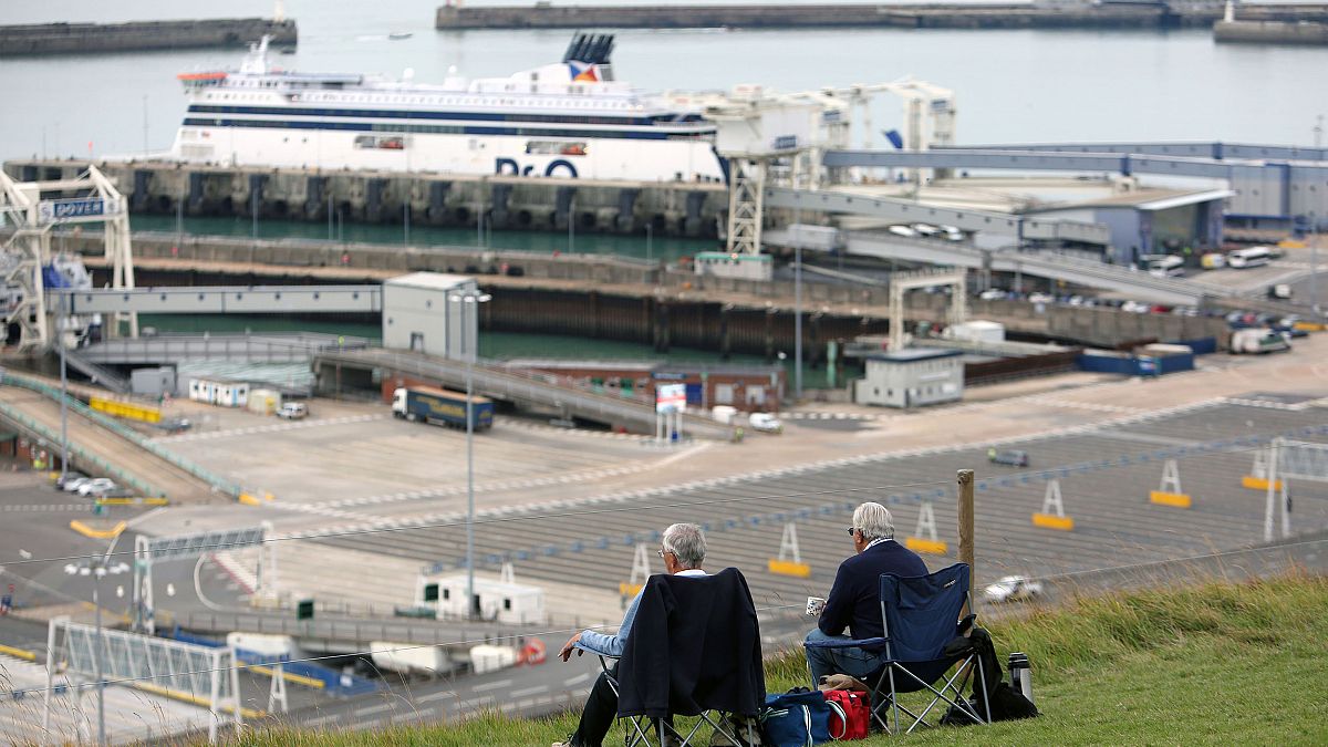 Image: The busy ferry port can be watched from Dover's white cliffs