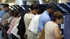 image: Latino Voters Go To The Polls Early In Florida
