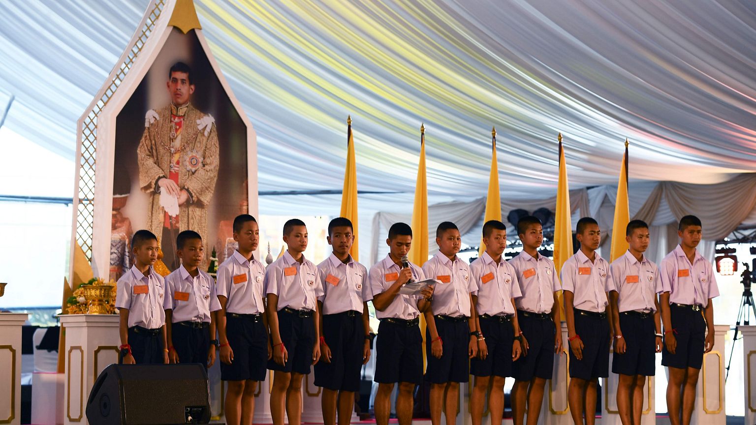 Image:The 12 "Wild Boars" at a reception in Bangkok.