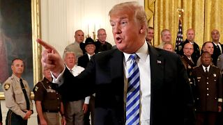 Image: U.S. President Donald Trump speaks during a meeting with sheriffs fr