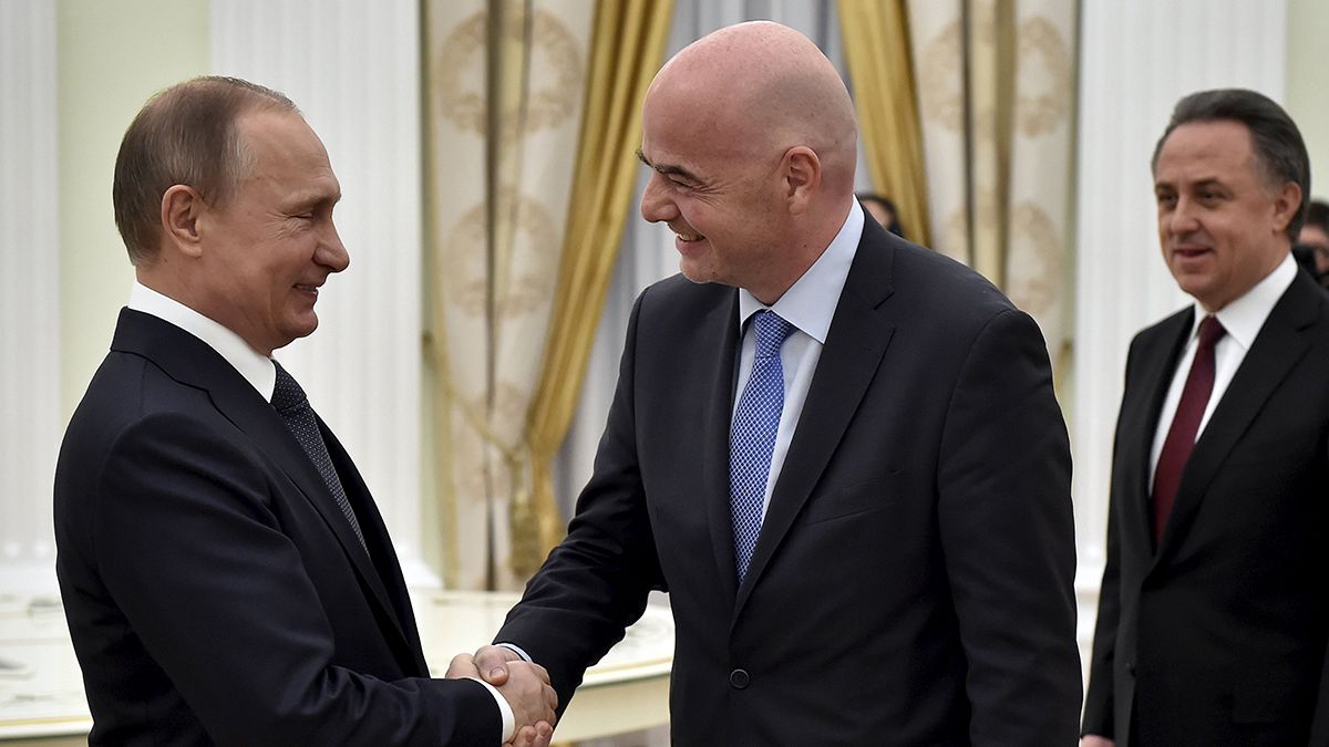 Fifa boss Infantino meets Putin in Moscow ahead of 2018 World Cup